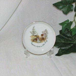 Holly Hobbie Vintage Porcelain Trinket Dish Coaster 1973 Happiness
